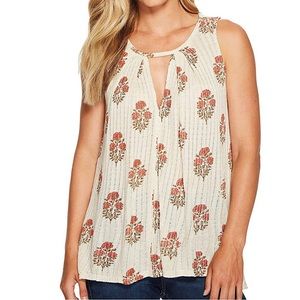Lucky Brand Woodblock Floral Sleveless Tunic